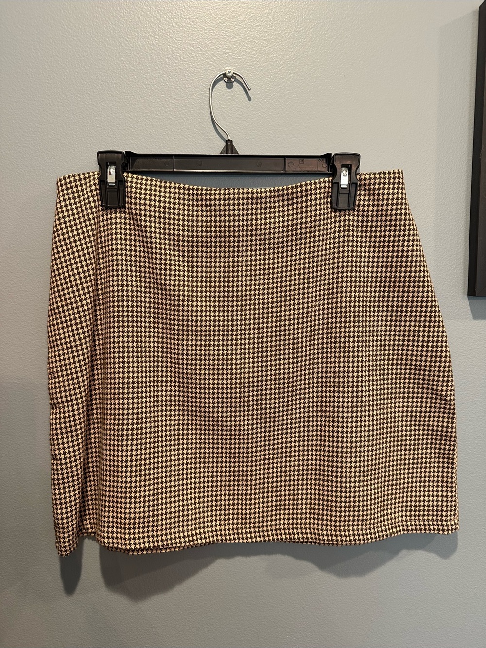 SHEIN Houndstooth Mini Skirt - Brown & Black
